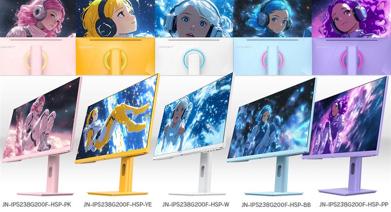 JAPANNEXT JN-IPS238G200F-HSP 5色展開とアニメ風キャラクター